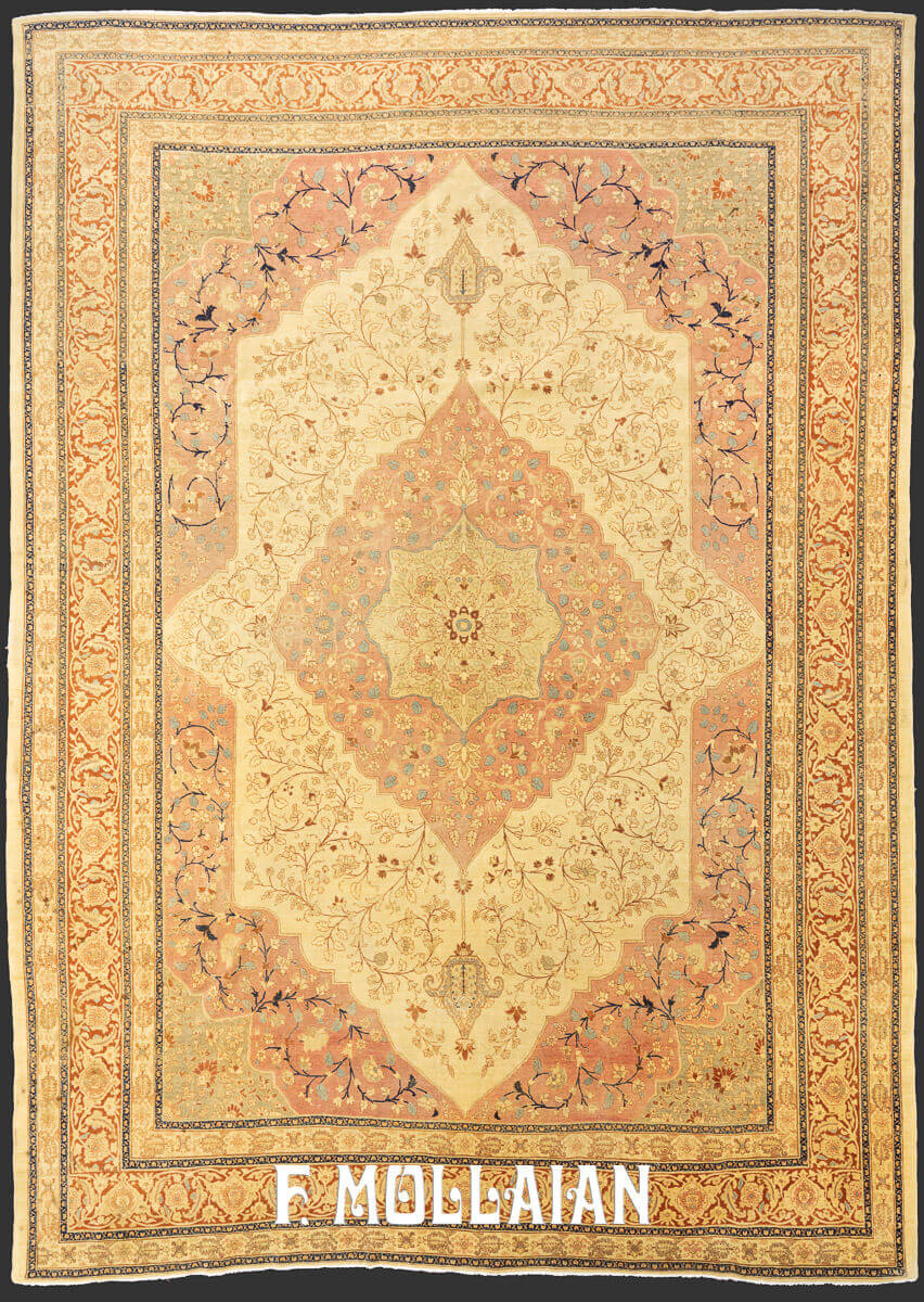 Floral Medallion Antique Tabriz Hadji djalili Larg Carpet n°:742216